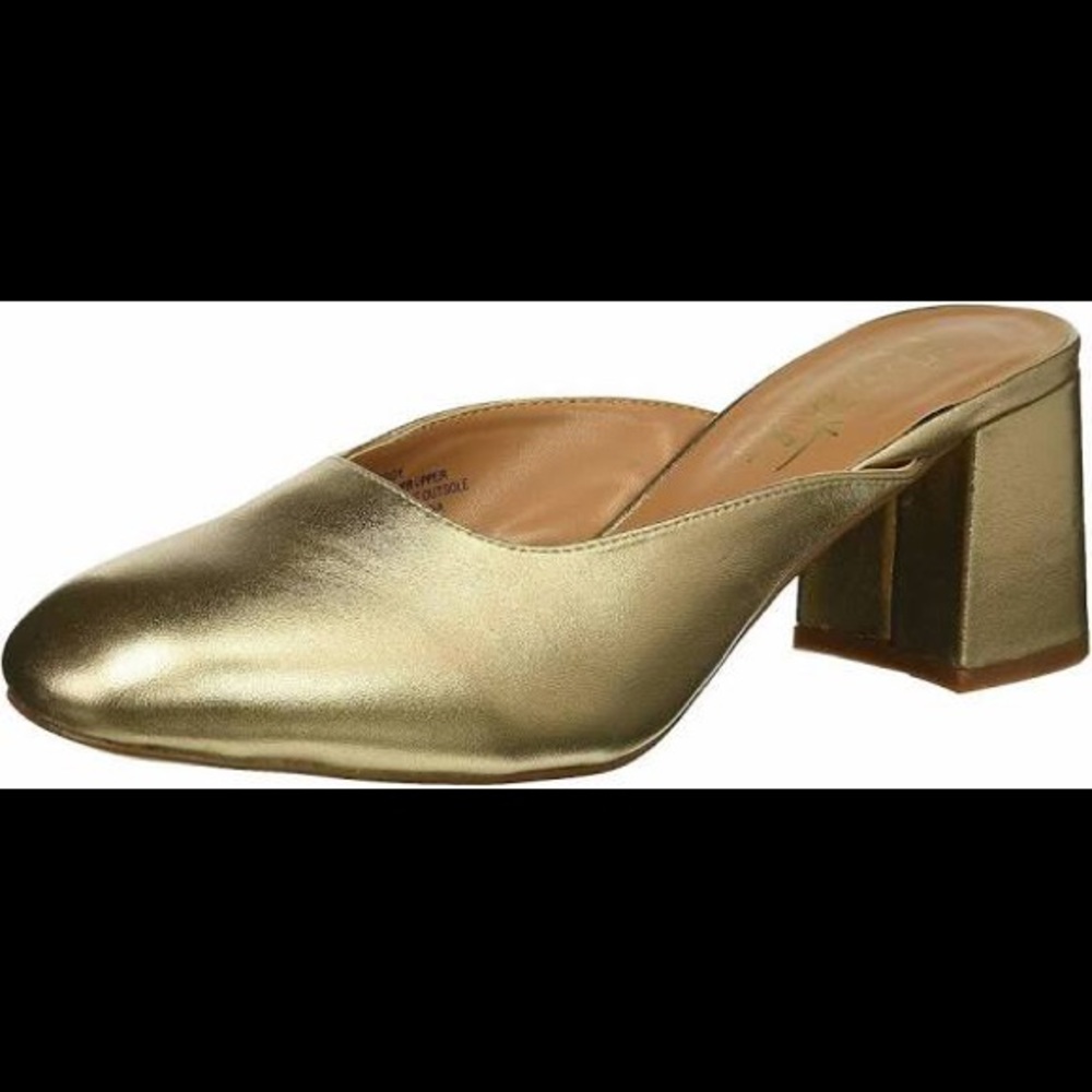 nanette lepore gold mule sandals